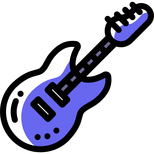 Electric guitar Detailed Rounded Color Omission icon