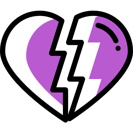 Broken heart Detailed Rounded Color Omission icon