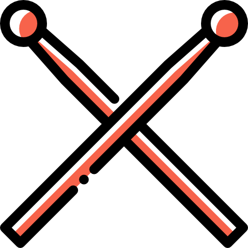 Drumsticks Detailed Rounded Color Omission icon