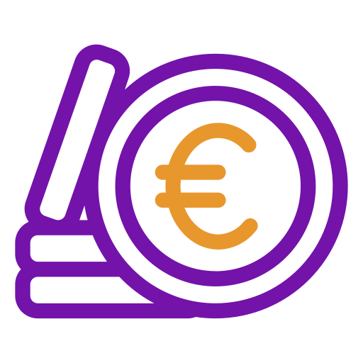 Евро монета Generic color outline иконка