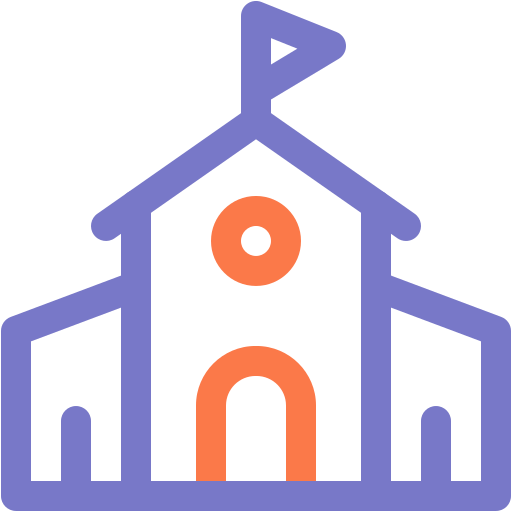 schoolgebouw Generic color outline icoon
