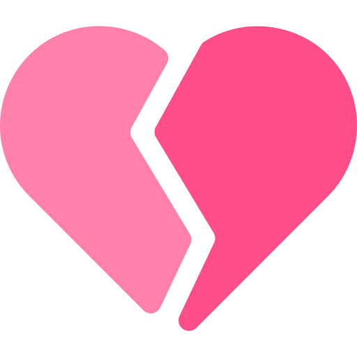 gebroken hart Basic Rounded Flat icoon