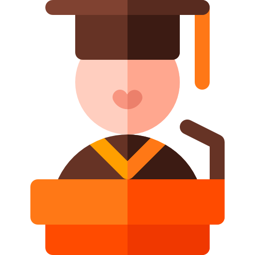 graduación Basic Rounded Flat icono