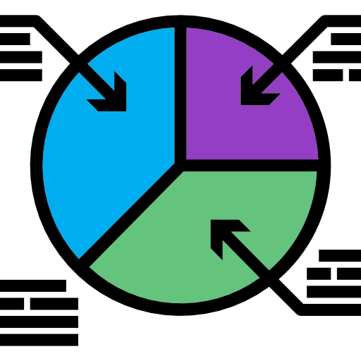 gráfico circular Phatplus Lineal Color icono