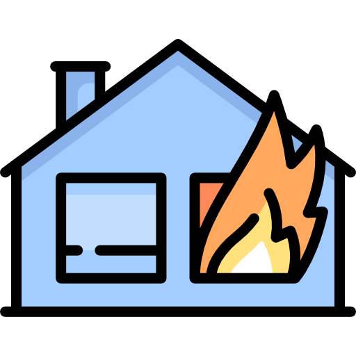 Burning house Special Lineal color icon