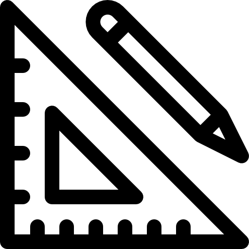 눈금자와 연필 Basic Rounded Lineal icon