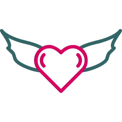 ハートの翼 Generic color outline icon