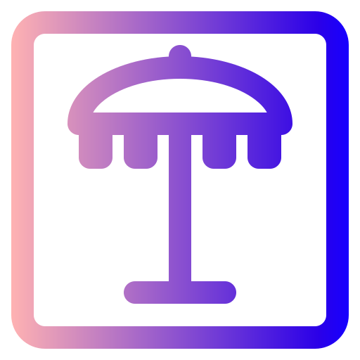 Beach umbrella Generic gradient outline icon