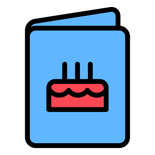 tarjeta de cumpleaños Generic color lineal-color icono