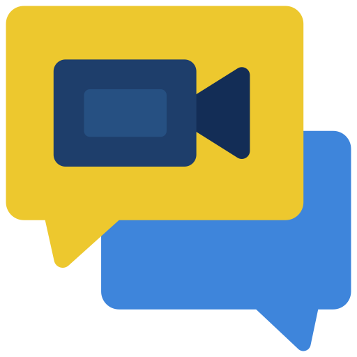 Video chat Juicy Fish Flat icon