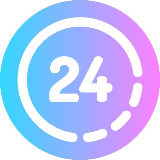 24 ore Super Basic Rounded Circular icona