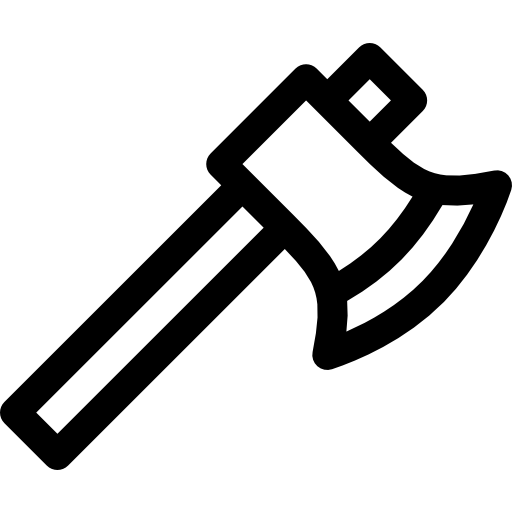 hacha Basic Rounded Lineal icono