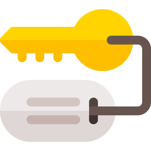 Ключ от комнаты Basic Rounded Flat иконка