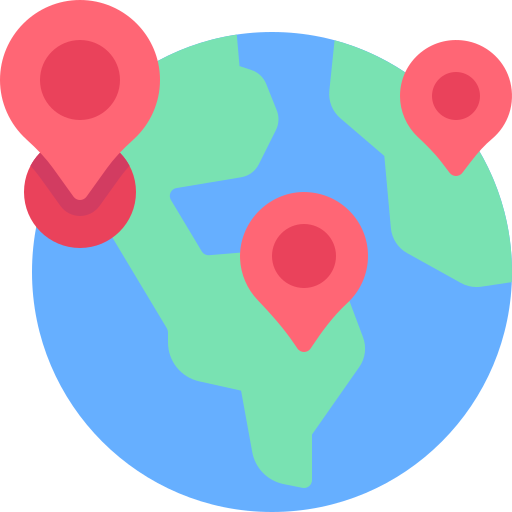 mapa świata Generic color fill ikona