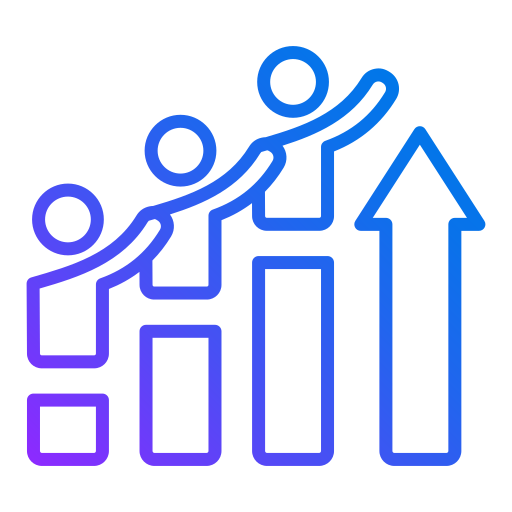 Collaborative growth Generic gradient outline icon