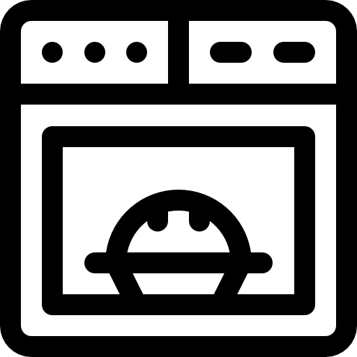 horno Basic Rounded Lineal icono
