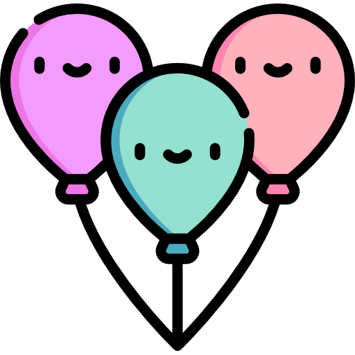 globos Kawaii Lineal color icono