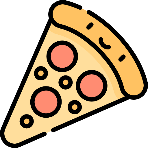 pizza Kawaii Lineal color icona