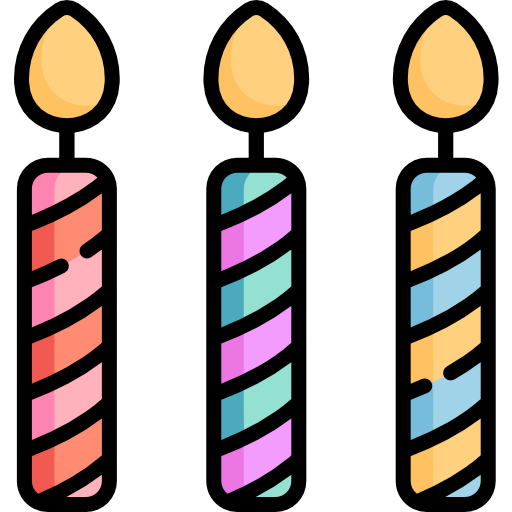 velas Kawaii Lineal color Ícone
