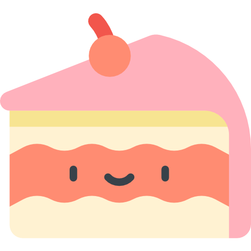 ciasto Kawaii Flat ikona