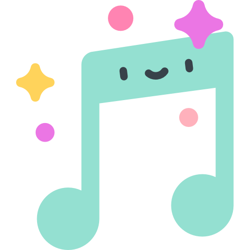 Musical note Kawaii Flat icon
