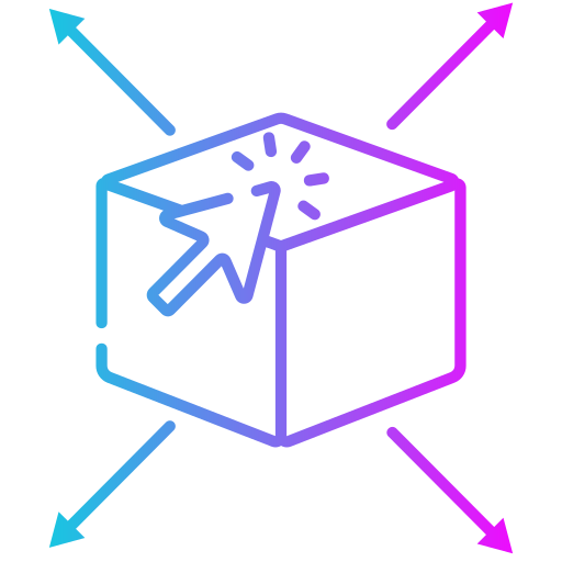 cubo 3d Generic gradient outline icono