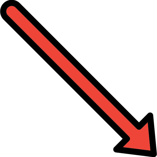 Стрелка вниз вправо Generic color lineal-color иконка