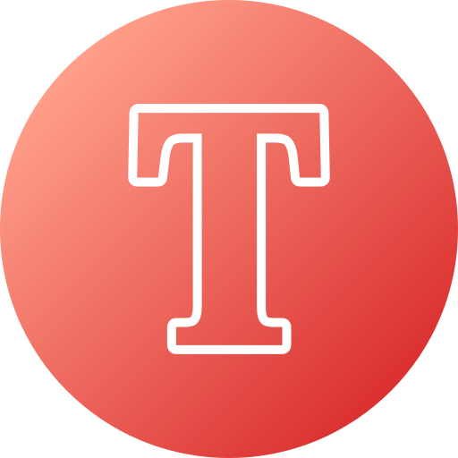 Letter t Generic gradient fill icon