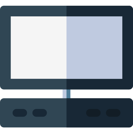 televisie Basic Rounded Flat icoon