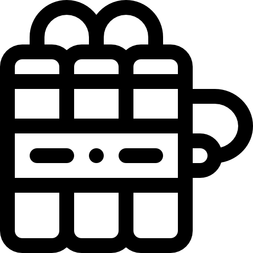 폭탄 Basic Rounded Lineal icon