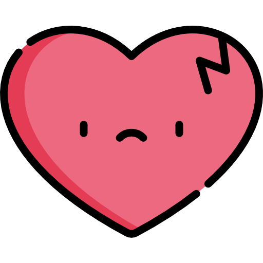 Сердце Kawaii Lineal color иконка