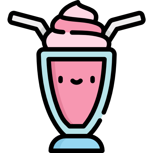 Молочный коктейль Kawaii Lineal color иконка