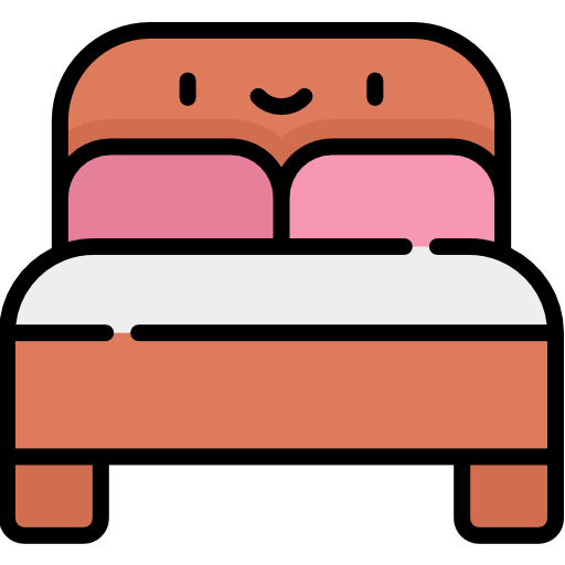 cama Kawaii Lineal color icono