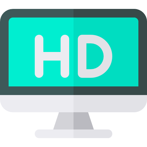alta definición Basic Rounded Flat icono