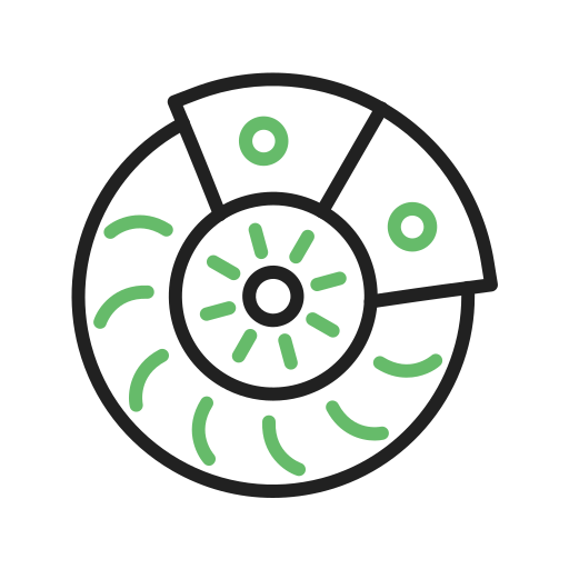 Тормозной диск Generic color outline иконка