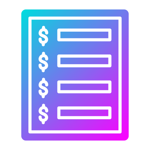 Price list Generic gradient fill icon