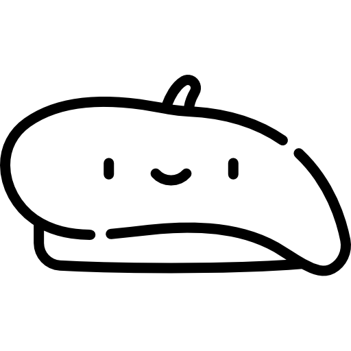 baskenmütze Kawaii Lineal icon