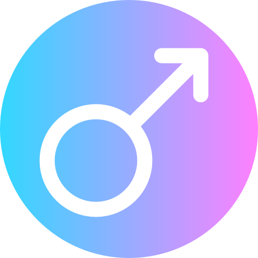 Masculine Super Basic Rounded Circular icon