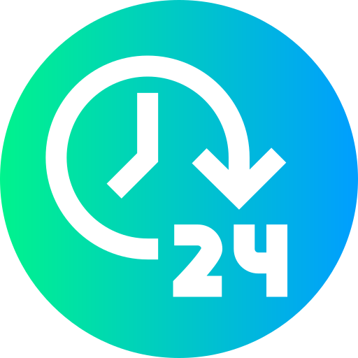 24時間 Super Basic Straight Circular icon