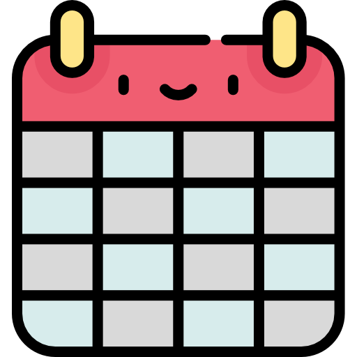 kalendarz Kawaii Lineal color ikona