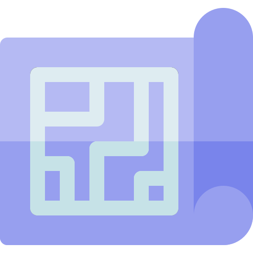 blauwdruk Basic Rounded Flat icoon