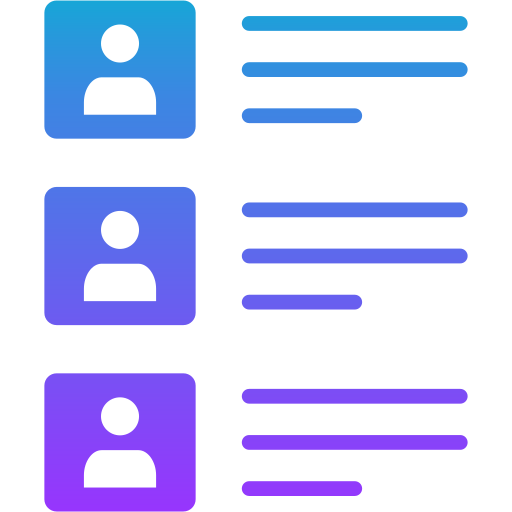 lista dei contatti Generic gradient fill icona