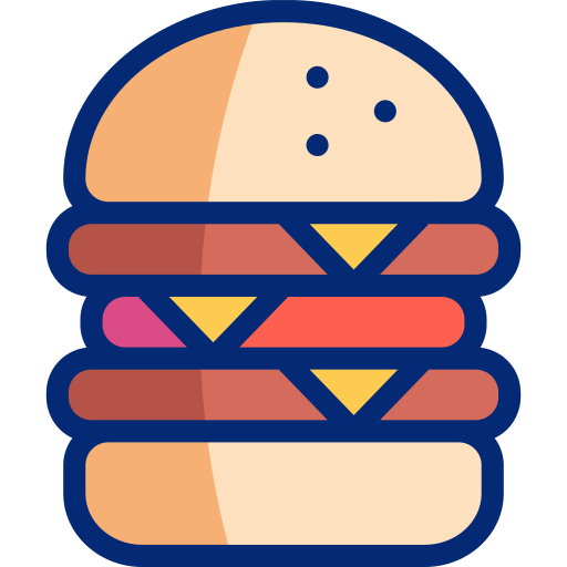 hamburguesa Basic Accent Lineal Color icono
