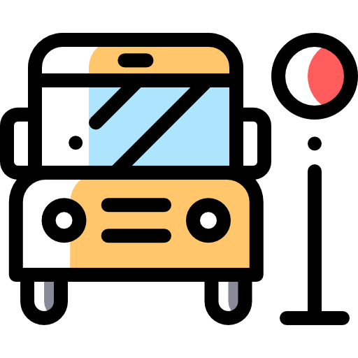 przystanek autobusowy Detailed Rounded Color Omission ikona