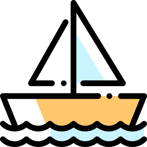 segelboot Detailed Rounded Color Omission icon