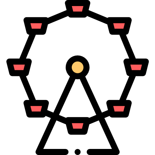 rueda de la fortuna Detailed Rounded Lineal color icono