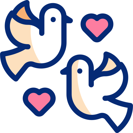 pájaros del amor Basic Accent Lineal Color icono
