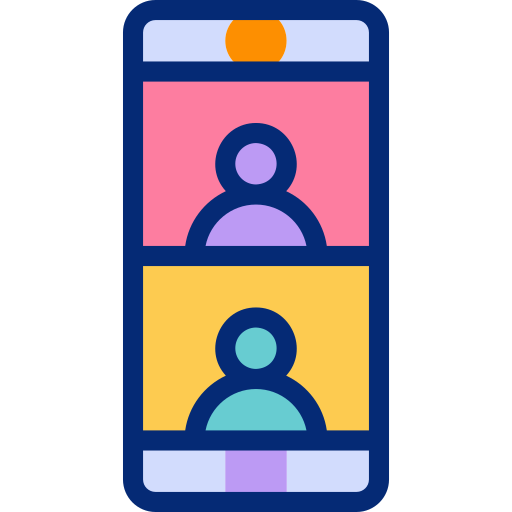 Video conference Basic Accent Lineal Color icon