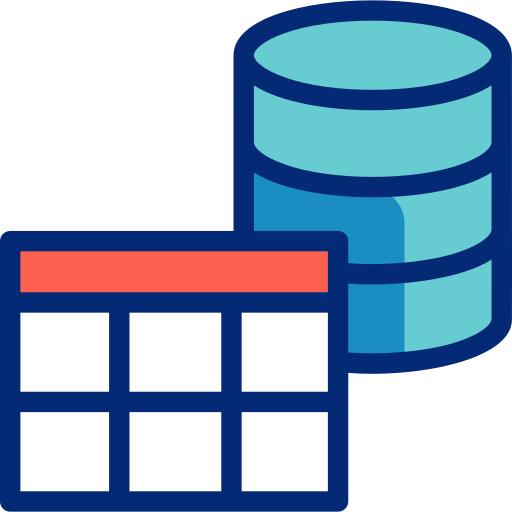 database tabel Basic Accent Lineal Color icoon