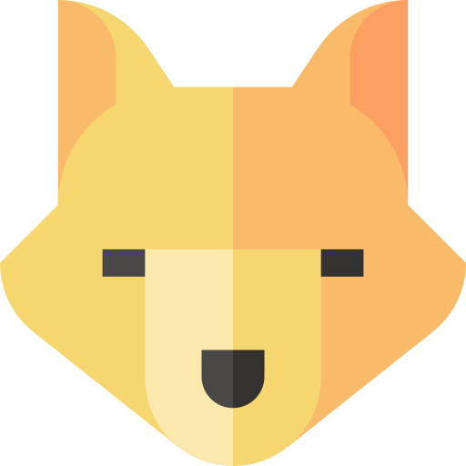goldener wolf Basic Straight Flat icon